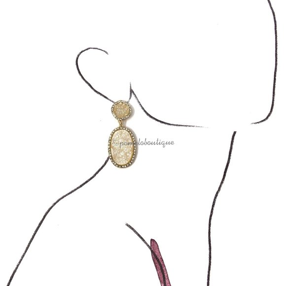 Anthropologie Crystal Druzy Quartz Earrings - Picture 3 of 3